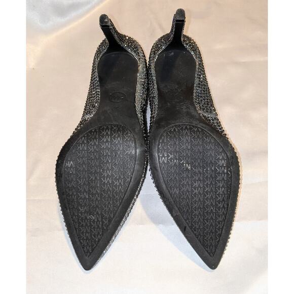 Michael Kors Womens Alina Flex Pointed Toe Pumps Anthracite Grey 10M Embellished - Picture 7 of 9